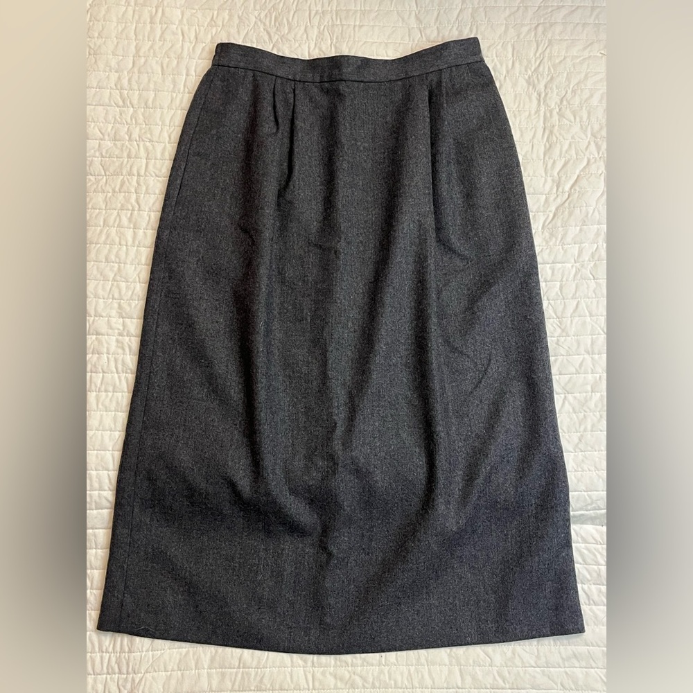 David Brooks gray wool  career skirt